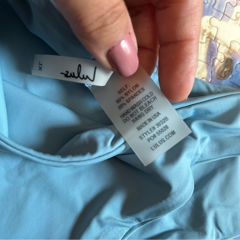 NWOT Lulus Casden Light Blue Bikini Bottoms - Picture 4 of 5